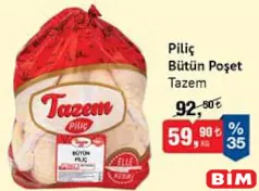 TAZEM PİLİÇ BÜTÜN POŞET KG TAZEM PİLİÇ BÜTÜN POŞET KG